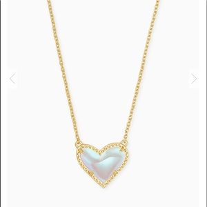 Ari Heart Gold Pendant Necklace In Dichroic Glass
